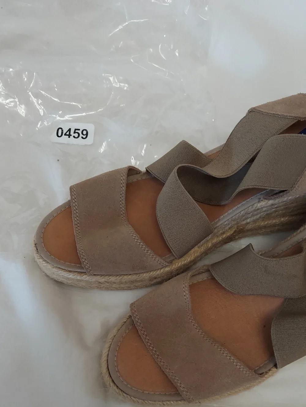 Verbenas WEDGES SILVIA SERRAJE PIEDRA Open Toe Espadrille Cross Strap Womens 40